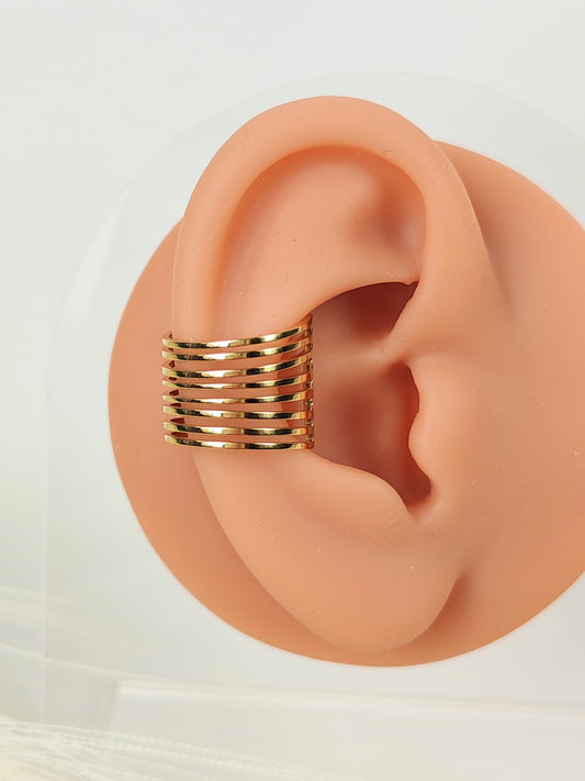 Ear Cuff acciaio dorato multifilo