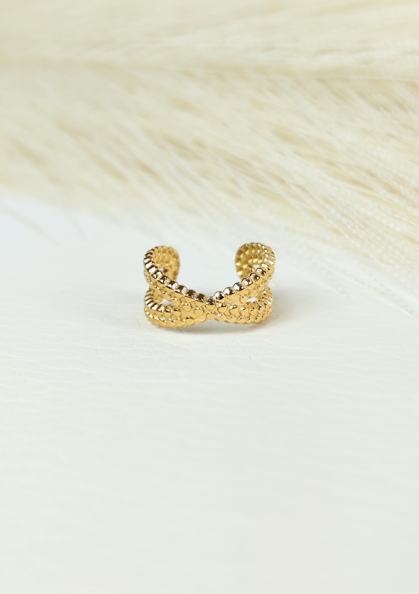 Ear Cuff acciaio croce martellata