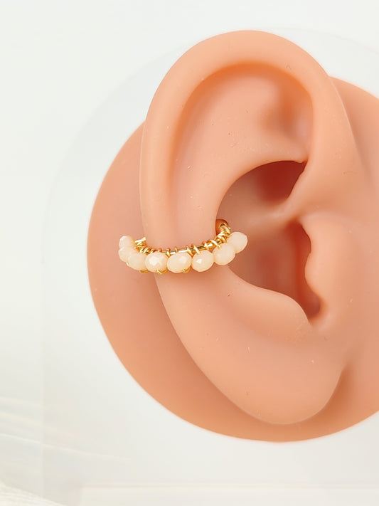 Ear Cuff perline rosa carne