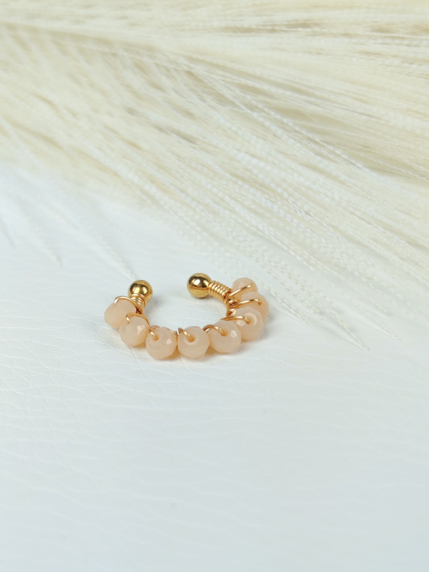 Ear Cuff perline rosa carne