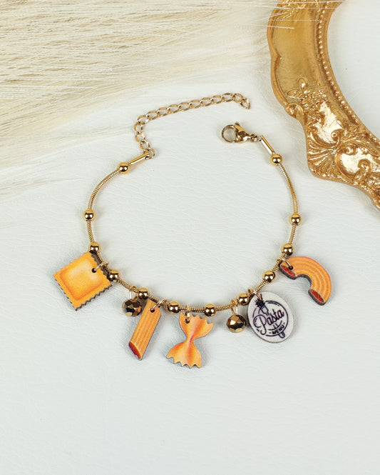 Bracciale acciaio "W la pasta"