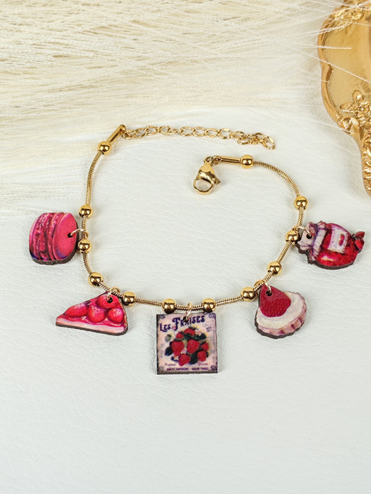 Bracciale acciaio "Strawberry cake"