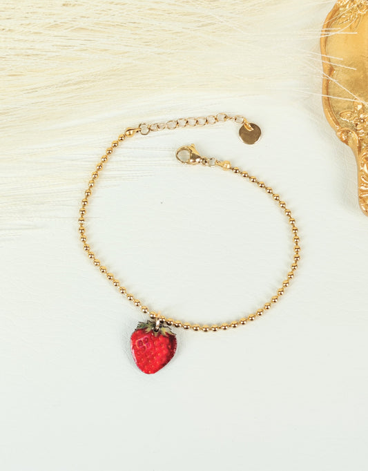 Bracciale acciaio "fragolina"