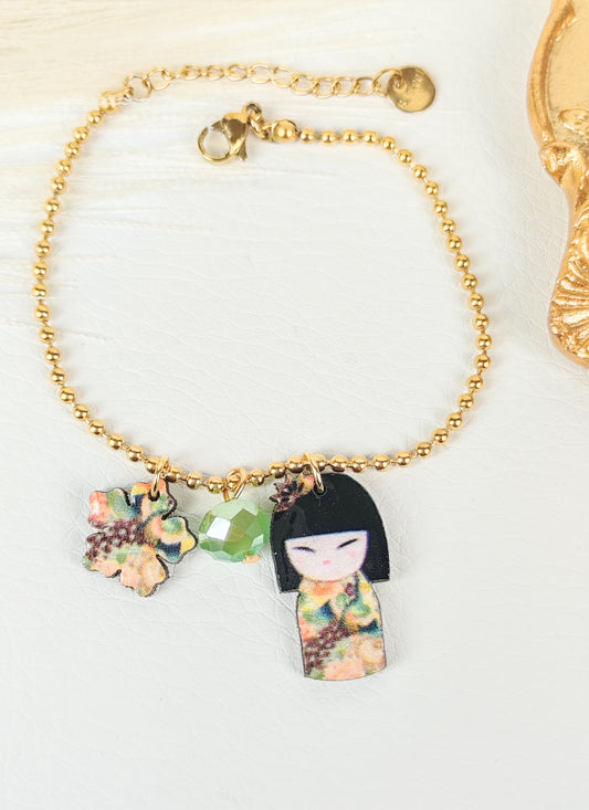 Bracciale acciaio Kokeshi Pastello