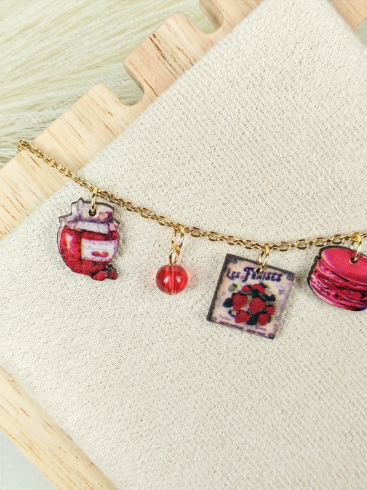 Collana in acciaio "Strawberry cake"