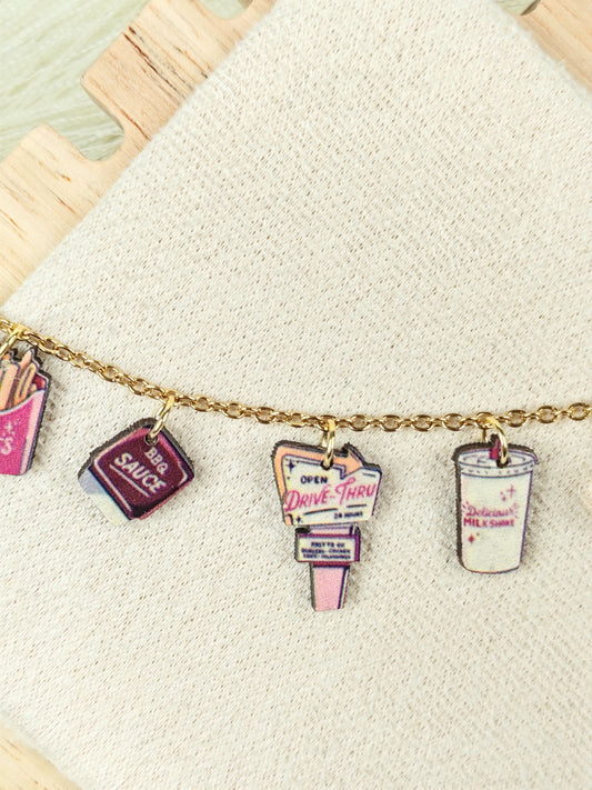 Collana in acciaio "Fast food"