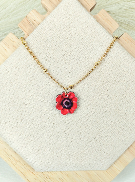 Collana in acciaio Papavero