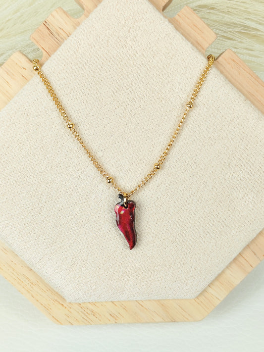Collana in acciaio Peperoncino