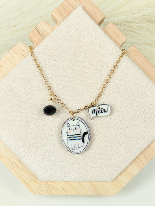 Collana in acciaio Gatto 01