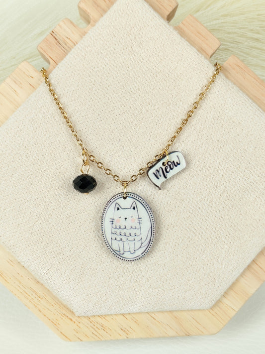 Collana in acciaio Gatto 05