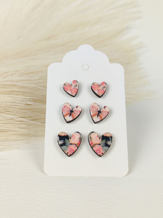 Tris Orecchini Cuoricini Romantici