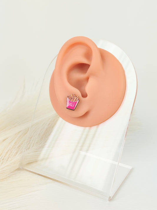 Orecchini a lobo hamburger e patatine