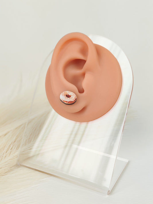 Orecchini a lobo donut crema