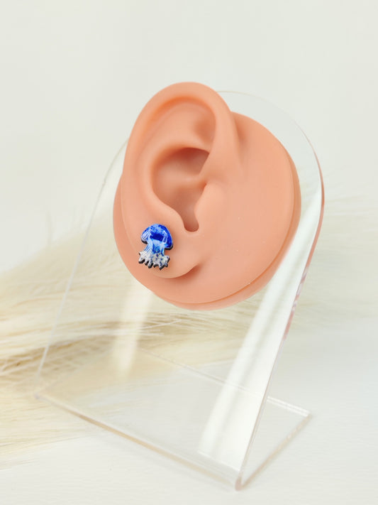 Orecchini a lobo medusa blu