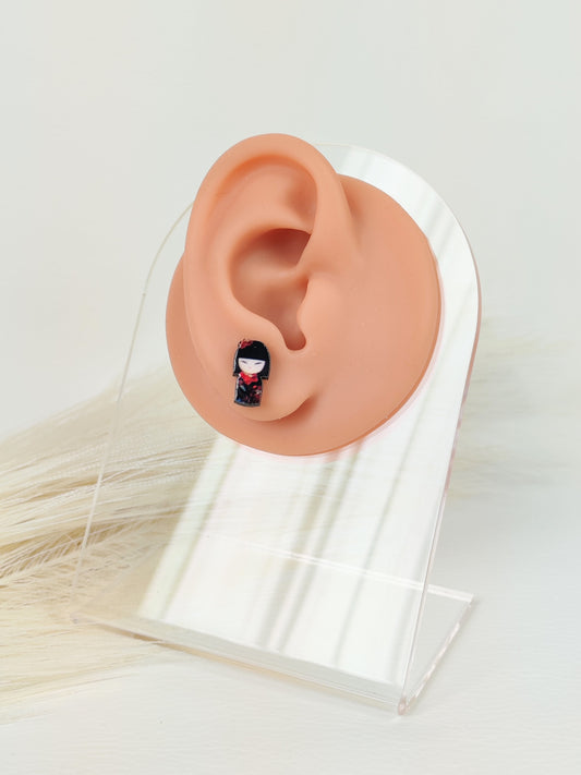 Orecchini a lobo kokeshi 2