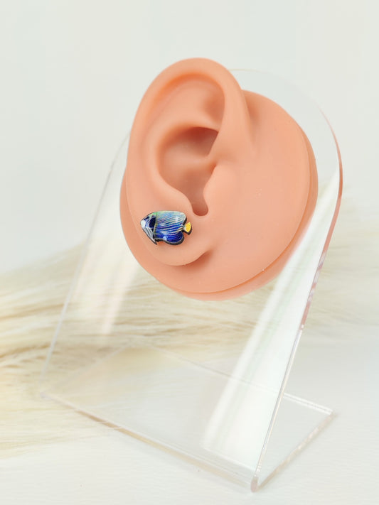 Orecchini a lobo pesciolino blu