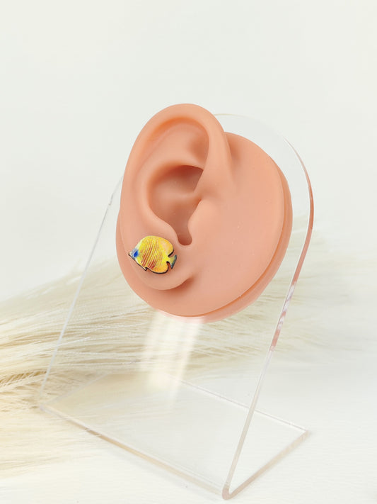 Orecchini a lobo pesciolino giallo