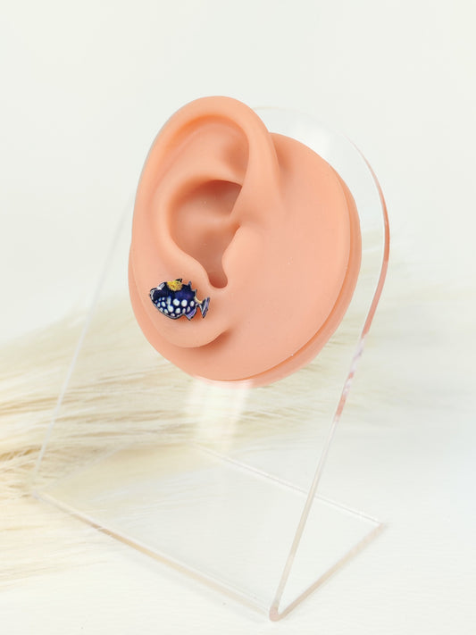 Orecchini a lobo pesciolino nero