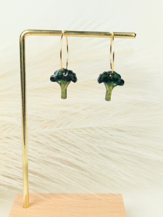 Orecchini a cerchio broccoli