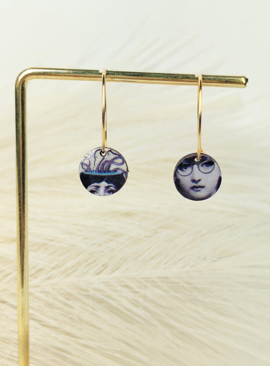 Orecchini a cerchio Fornasetti 7