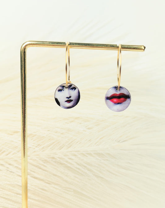 Orecchini a cerchio Fornasetti 6