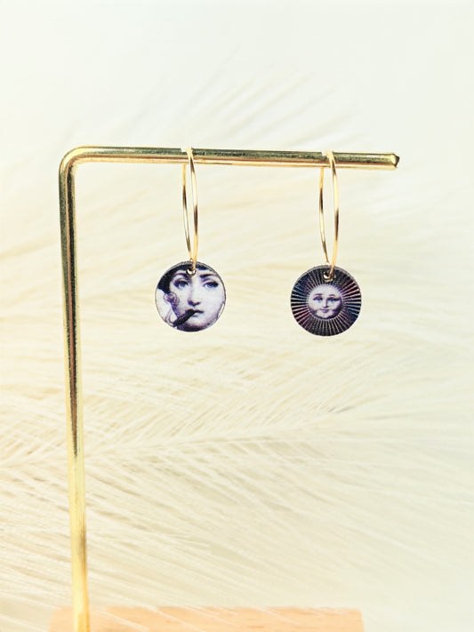 Orecchini a cerchio Fornasetti 5