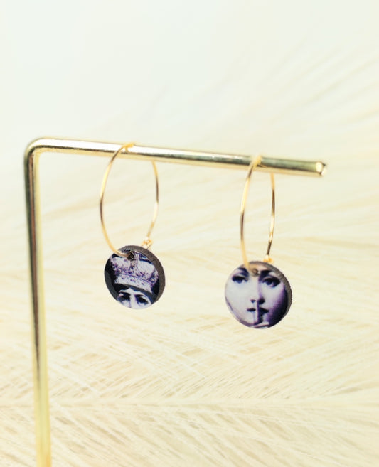 Orecchini a cerchio Fornasetti 4