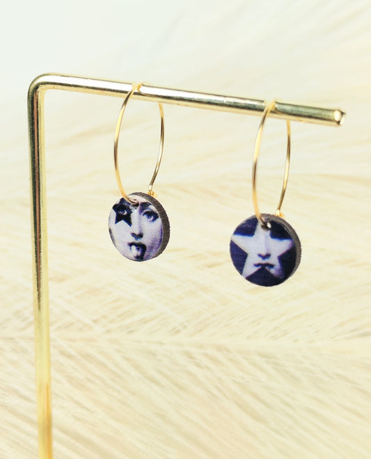 Orecchini a cerchio Fornasetti 1