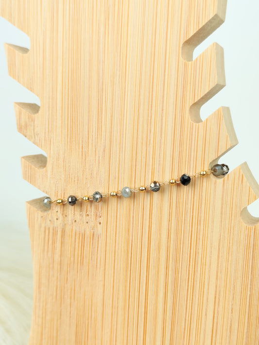 Cavigliera in acciaio con cristalli