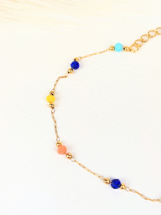 Bracciale acciaio cristalli multicolor 2 mm