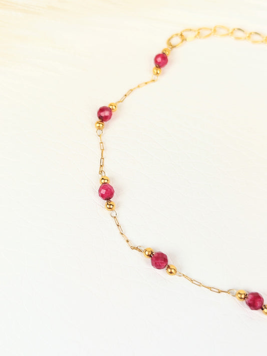 Bracciale acciaio cristalli vinaccia 2 mm