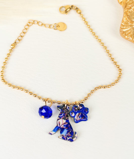 Bracciale acciaio Cane Blu