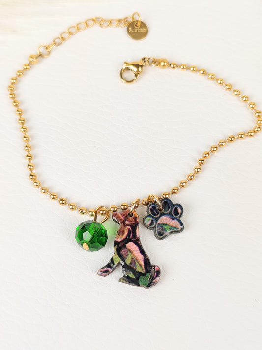 Bracciale acciaio Cane Verde