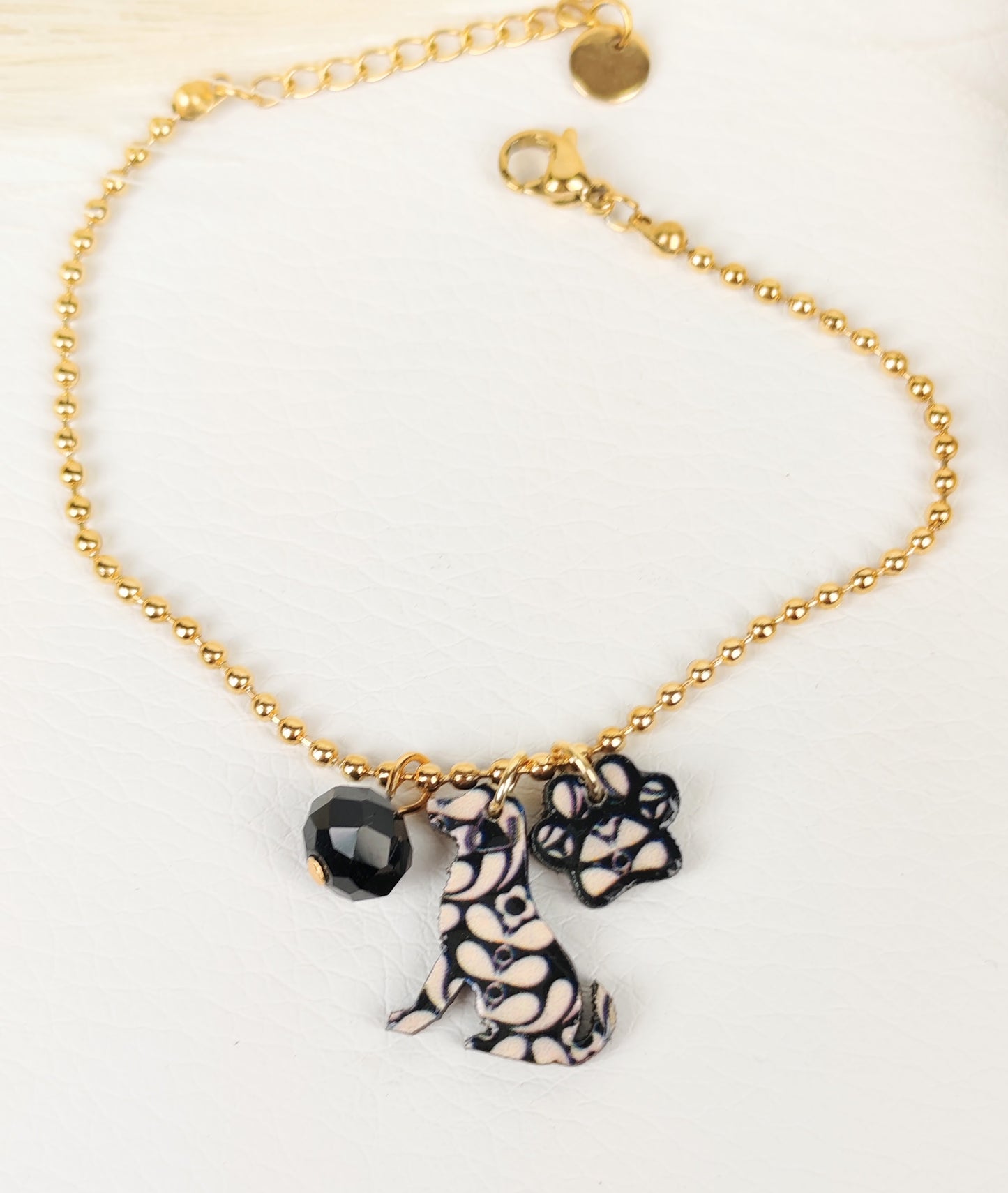Bracciale acciaio Cane Black&White