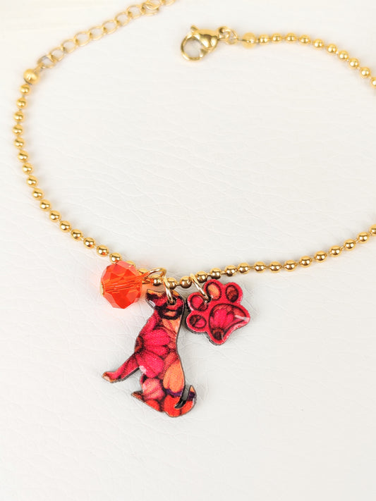 Bracciale acciaio Cane Arancio