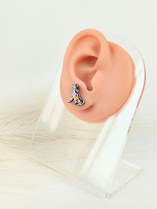 Orecchini a lobo cane colorato