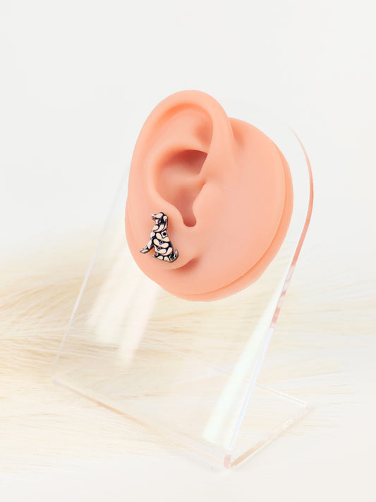 Orecchini a lobo cane bianco nero