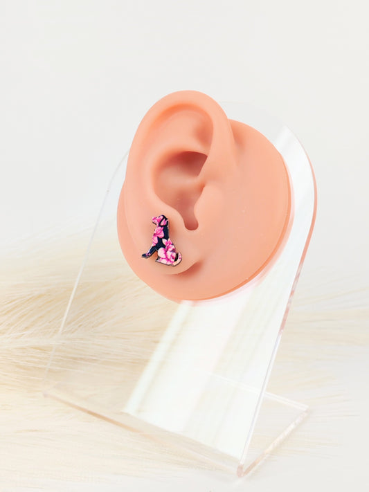 Orecchini a lobo cane rosa