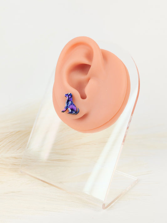 Orecchini a lobo cane viola