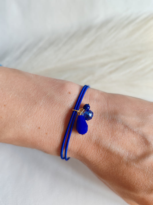 Bracciale elastico in acciaio blu elettrico