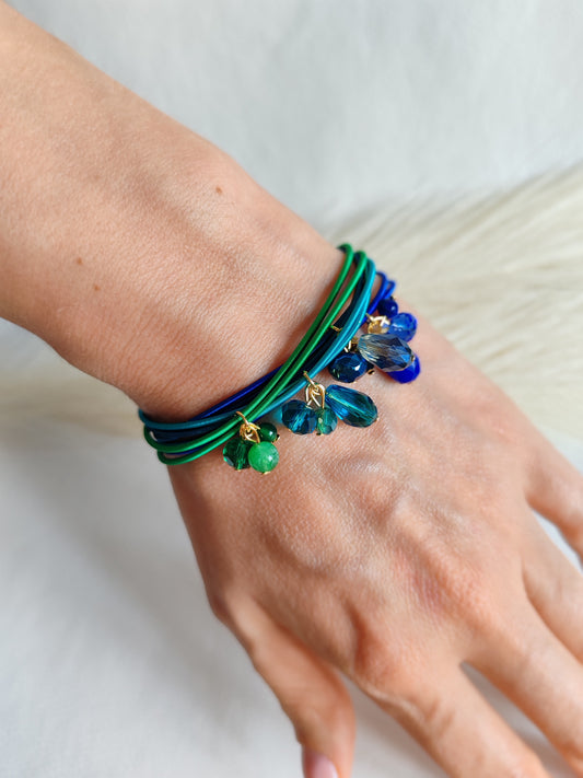 Bracciale elastico in acciaio verde