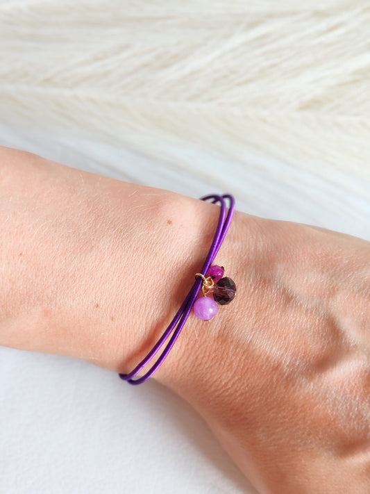 Bracciale elastico in acciaio porpora