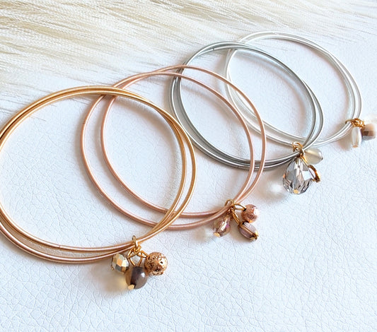 Bracciale elastico in acciaio dorato