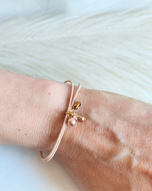 Bracciale elastico in acciaio rosato