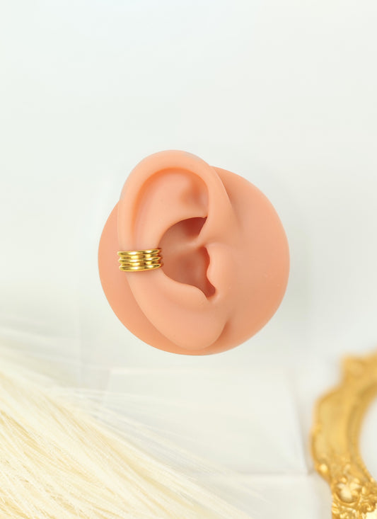Ear Cuff acciaio dorato multi anello