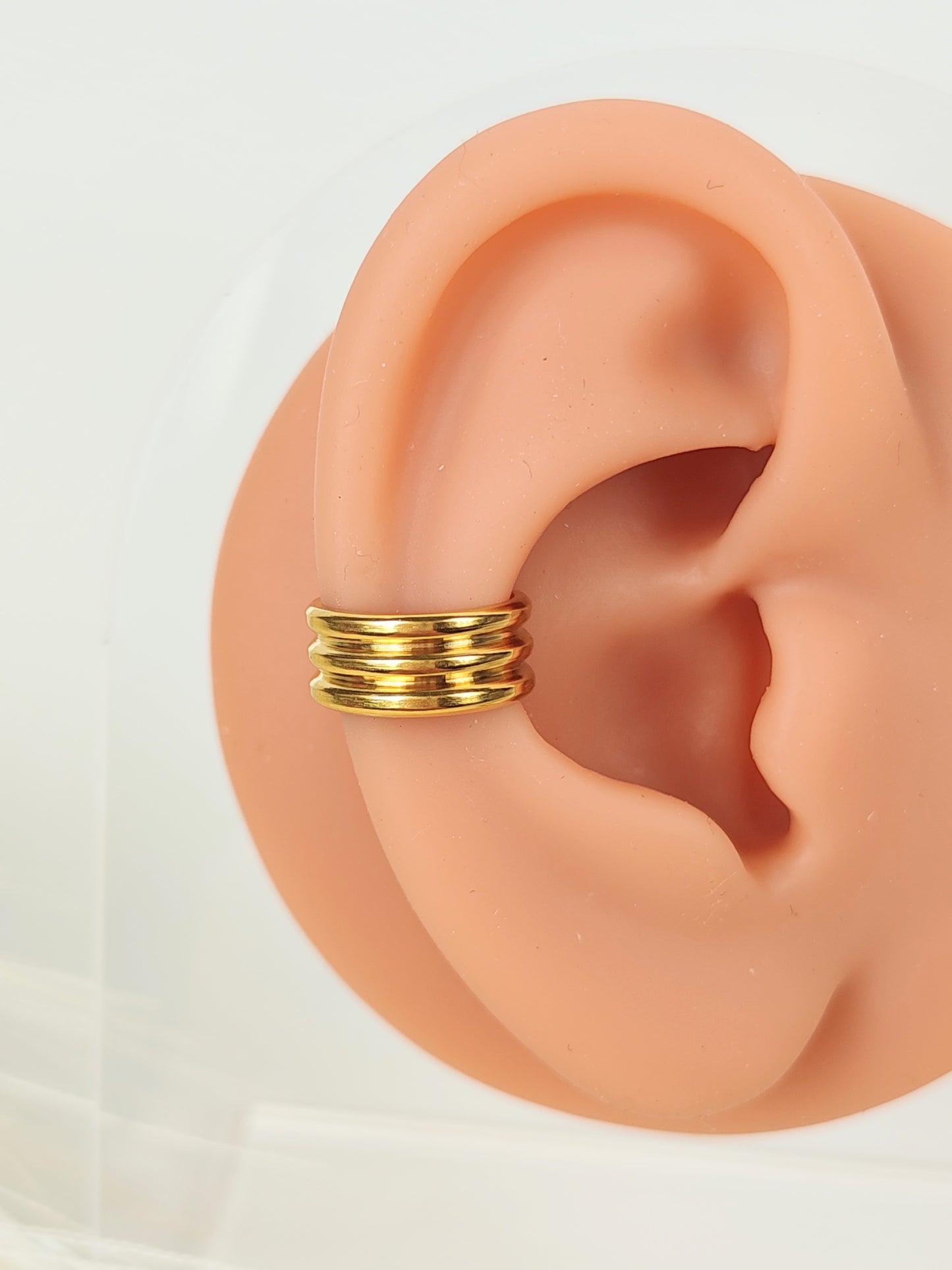 Ear Cuff acciaio dorato multi anello