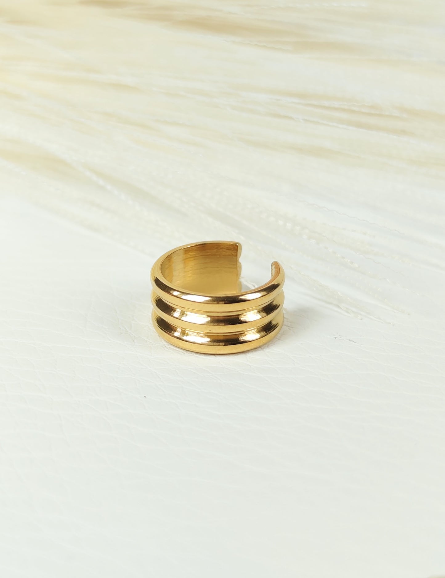 Ear Cuff acciaio dorato multi anello