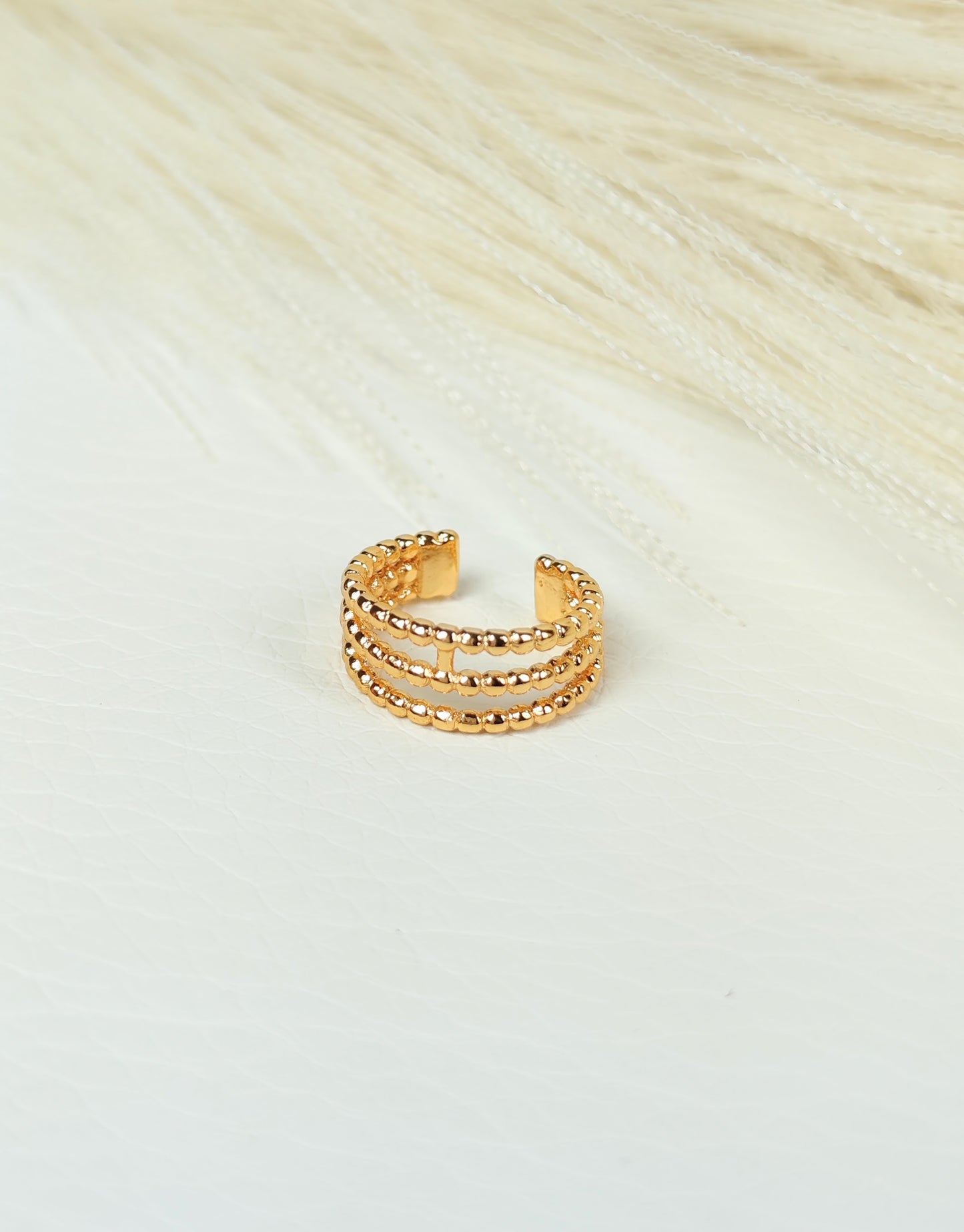 Ear Cuff acciaio dorato 3 fili