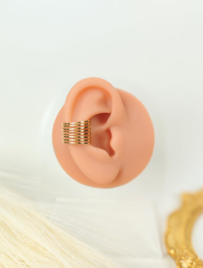 Ear Cuff acciaio dorato multifilo