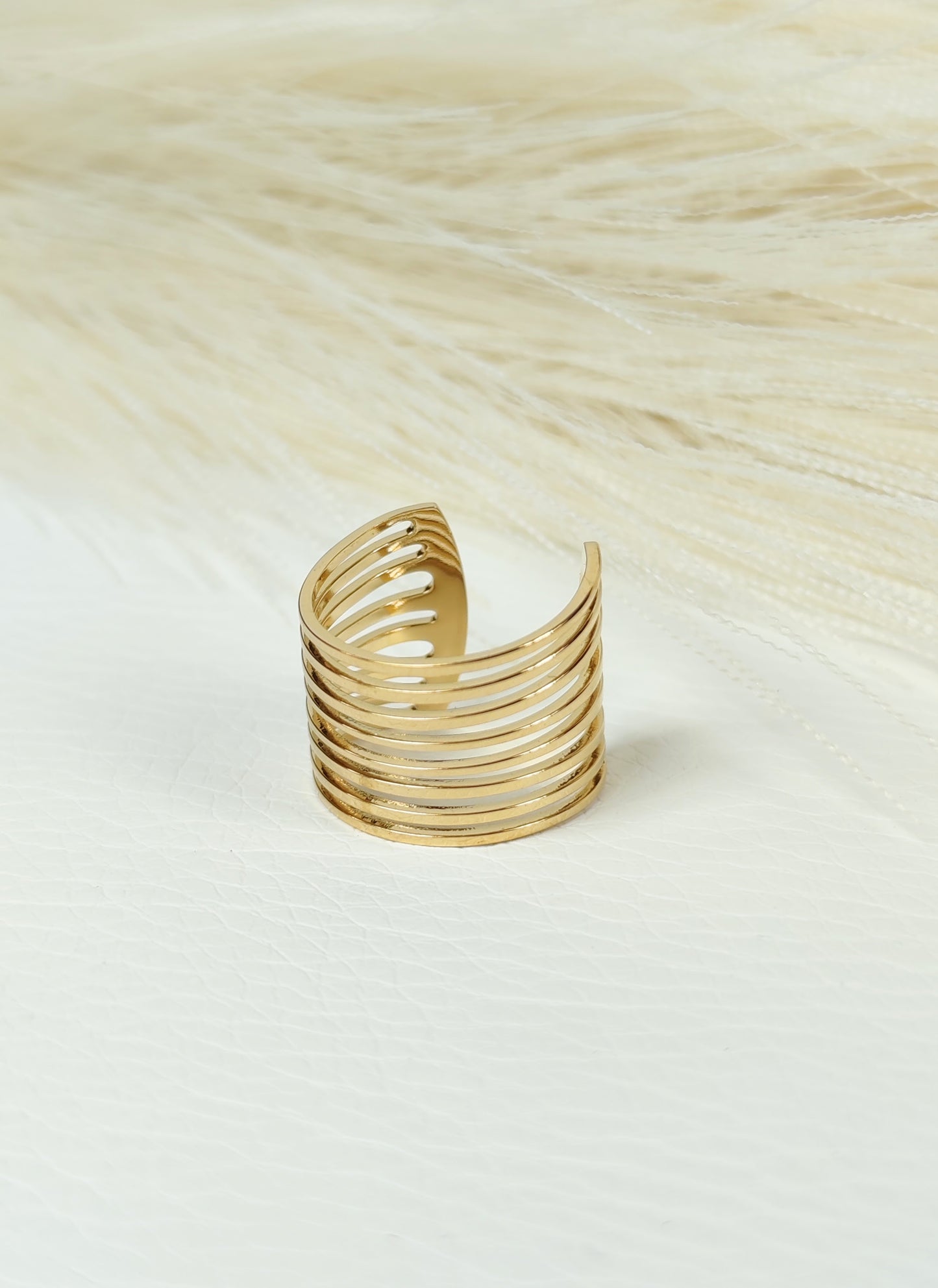 Ear Cuff acciaio dorato multifilo